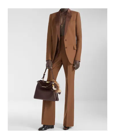 Fendi Women Single-breasted Tailored Blazer In Brown