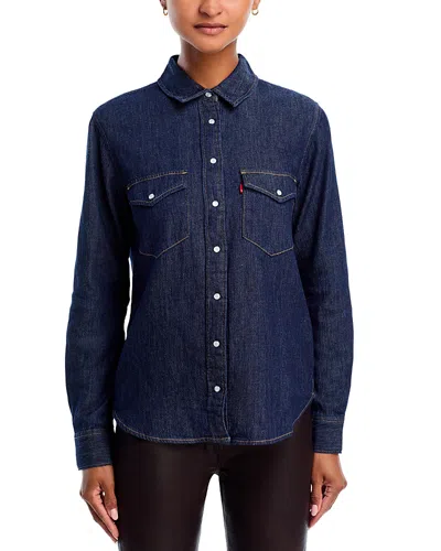 Levi's Iconic Western Denim Snap-up Shirt In Blue