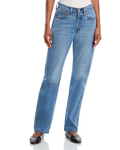 Levi's 501 Curve High Rise Straight Jeans In Lucid Dream In Blue