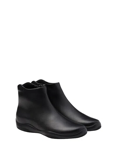 Prada Mens Black Toblach High Top Leather Ankle Boots Eur 43 / 9 Uk In Black