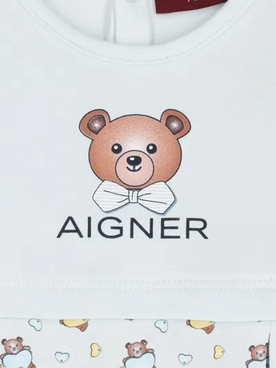 Aigner Teddy-bear Print Romper In White