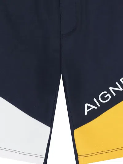 Aigner Logo-detail Panel Shorts In Blue