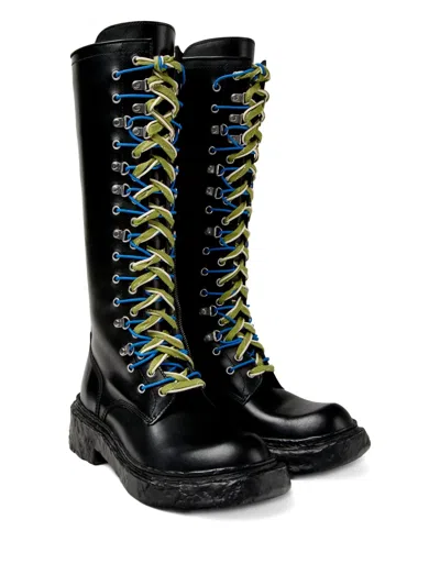 Camperlab Vamonos Lace-up Leather Boots In Black