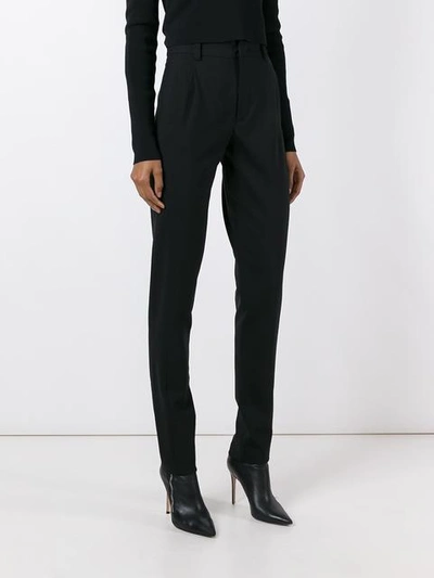 Shop Anthony Vaccarello Classic Tapered Trousers - Black