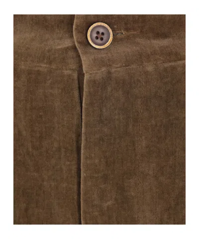 Uma Wang High-waisted Wide-leg Trousers With Button Closure In Brown