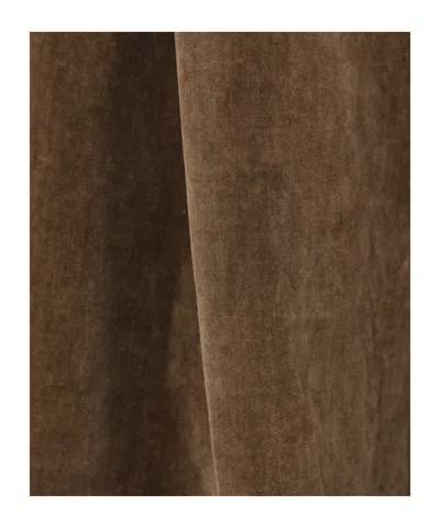 Uma Wang High-waisted Wide-leg Trousers With Button Closure In Brown