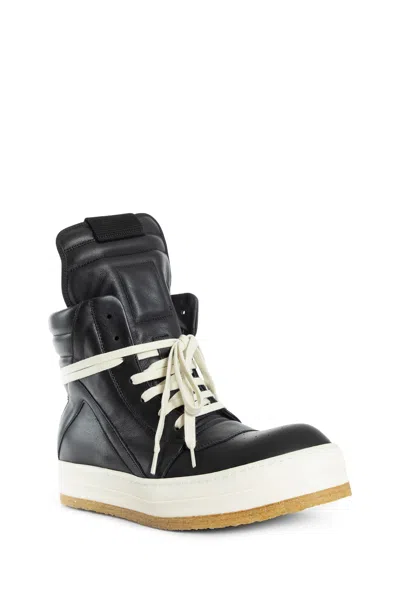 Rick Owens Creep Geobasket High-top Casual Shoes In Black