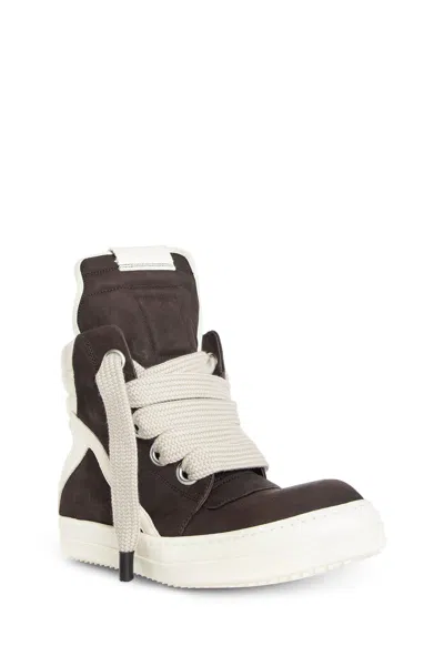 Rick Owens Jumbolace Geobasket Sneakers In Brown