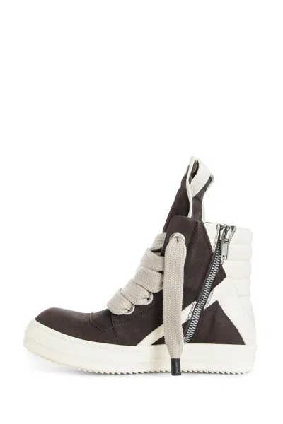 Rick Owens Jumbolace Geobasket Sneakers In Brown