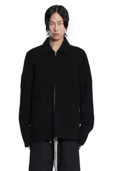 Rick Owens Collared Shirt Jacket Featuring Front Pockets In Black