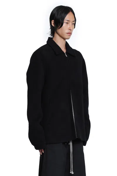Rick Owens Collared Shirt Jacket Featuring Front Pockets In Black