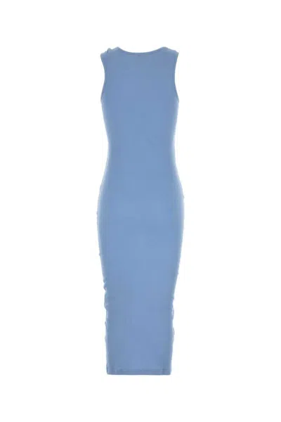 Jw Anderson J. W. Anderson Ribbed Cotton Midi Dress In Blue