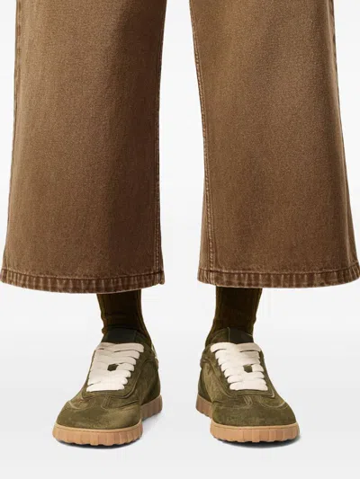 Ami Alexandre Mattiussi Low Top Sneakers Contrast Stitching In Green