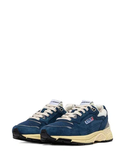 Autry Hyperway Leather-trimmed Suede And Mesh Sneakers In Blue