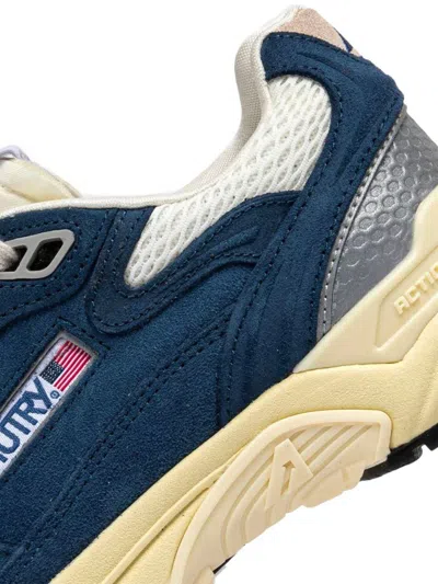 Autry Hyperway Leather-trimmed Suede And Mesh Sneakers In Blue