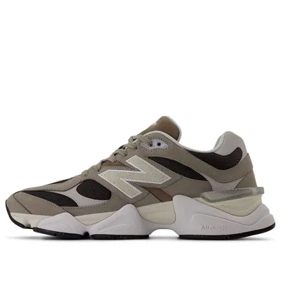 New Balance 9060 Low-top Mesh Sneakers With Suede Interts In Brown