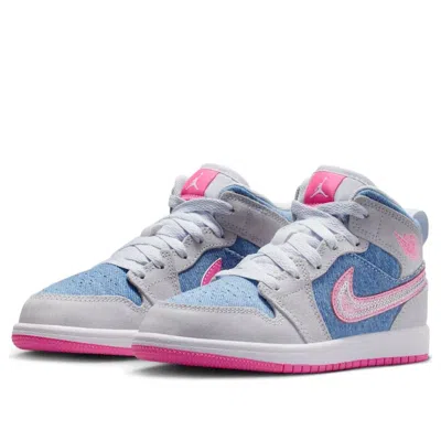 Air Jordan (ps)  1 Mid Se 'denim Sequin' In Multi