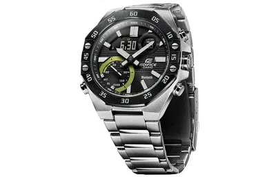 Casio Waterproof Sports Edifice Mens Silver Analog/digital Combo