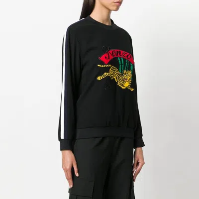 Kenzo Tiger Embroidered Pullover In Black