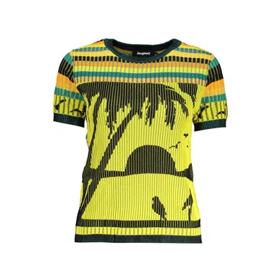 Desigual Yellow Viscose Women Sweater In Multi