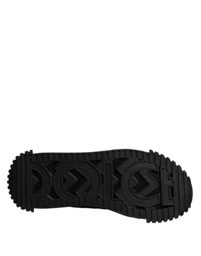 Pre-owned Dolce & Gabbana Black Logo Lace Up Low Top Ns1 Sneakers Men's Shoes () In Multi