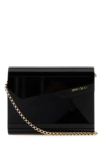 Jimmy Choo Black Acrylic Candy Clutch In Black