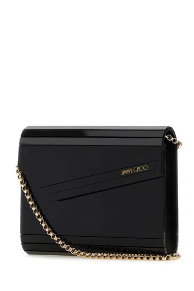Jimmy Choo Black Acrylic Candy Clutch In Black
