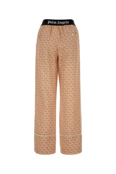 Palm Angels Women's Linen Blend Wide-leg Pant In Multi