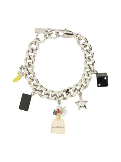 Marc Jacobs Charm Link Bracelet Silver Tone