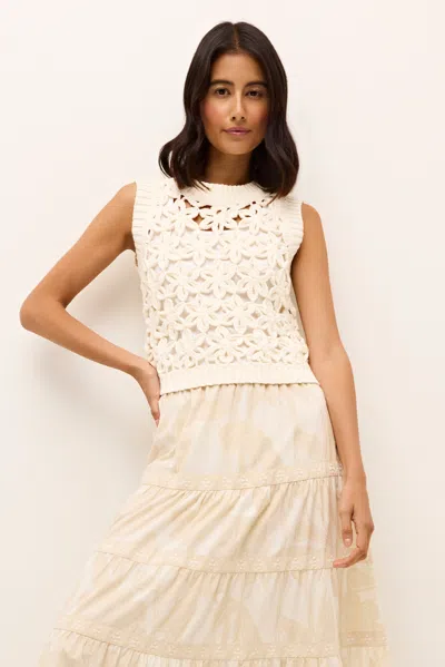 Marie Oliver Thea Shell Sleeveless Top In Ecru In Nude