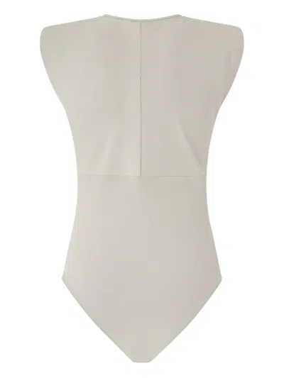 Pinko Run-resistant Bodysuit With Cut-out Detail In Gray