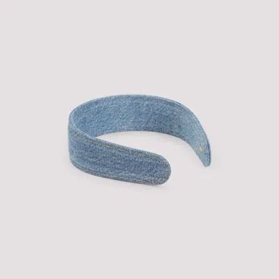 Celine Denim Texture Headband Accessory In Blue