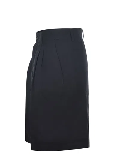 Costumein Bermuda Shorts Made Of Linen Blend In Black