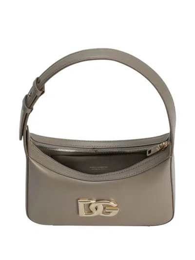 Dolce & Gabbana Shoulder Bag Leather L Taupe In Gray