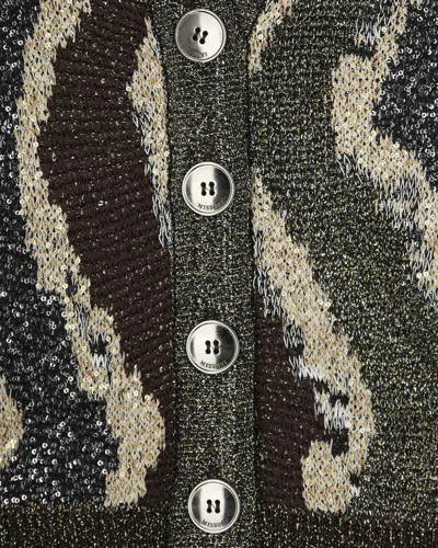 Missoni Boxy Cardigan With Buttons And Wave Pattern In Gray