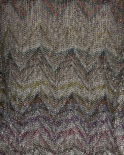 Missoni Short Sleeve T-shirt With Zigzag And Sequins In Multi