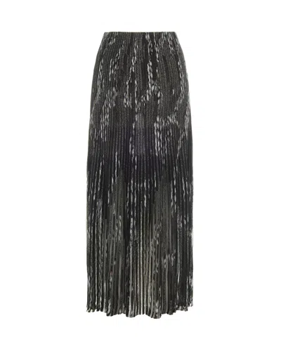 Missoni Gonna Midi Plissettata A Righe Multicolor In Gray