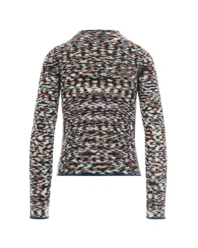 Missoni Crew Neck Sweater With Flame Pattern In Cashmere Blend In Multi
