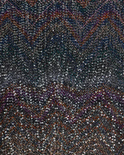 Missoni Multicolour Dress With Deep Neckline And All-over Sequins In Viscose Woman In Black