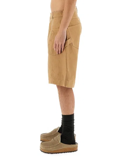 Jw Anderson Men Short Workwear In Brown