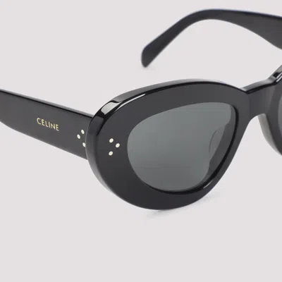 Celine Womens Black Cl40320u 3-dots Cat-eye Acetate Sunglasses In Black
