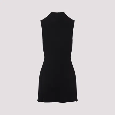 Diesel Mini Wool Dress With Inlay In Black