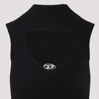 Diesel Mini Wool Dress With Inlay In Black