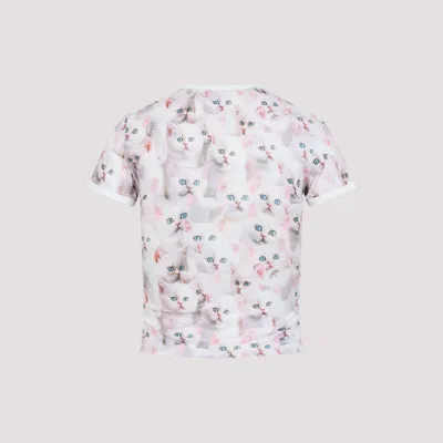 Diesel Cat-print T-shirt With Short Sleeves Throughout In White