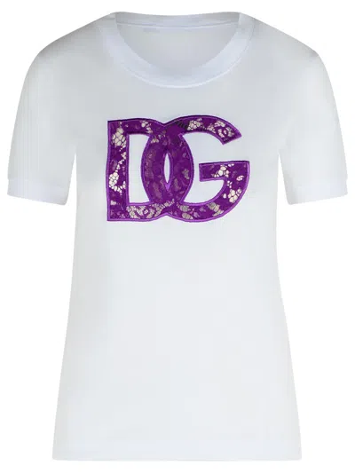 Dolce & Gabbana Crew Neck Lace T-shirt In White