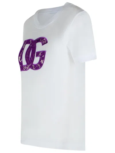 Dolce & Gabbana Crew Neck Lace T-shirt In White