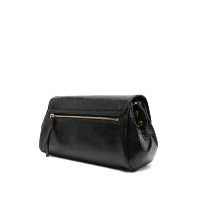 Dries Van Noten Textured Leather Shoulder Bag With Gold-tone Buckle Closure In Black