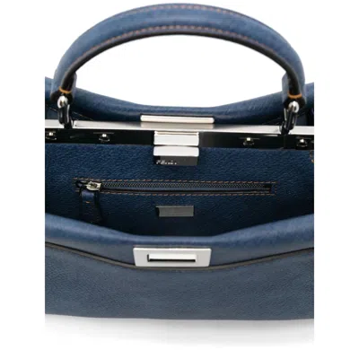 Fendi Pekaboo Soft Mini Hand Bags Light Blue In Blue