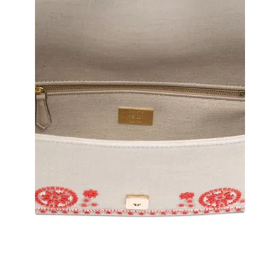 Fendi Baguette Embroidered Fringed Tote Bag In Neutral