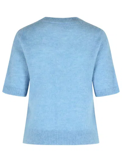 Ganni Maglione In Misto Alpaca Azzurro  Donna In Blue